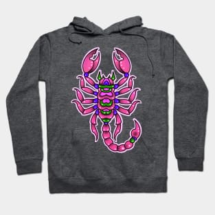 Pink scorpio old school tattoo style Hoodie